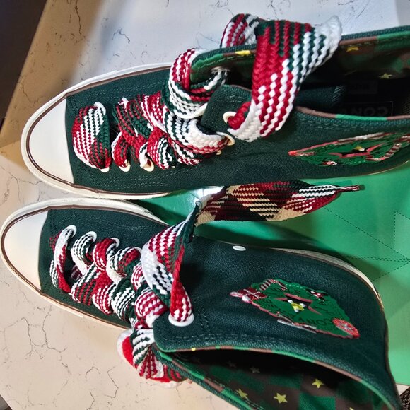 Converse W Chuck 70 High 'X-Mas Gingerbread & Knit Sock Sneakers A12455C MENS 10 - Picture 5 of 16